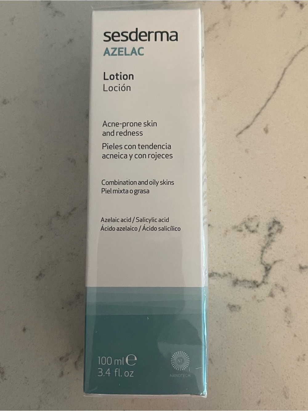 Azelac Acne Lotion — White and Teal